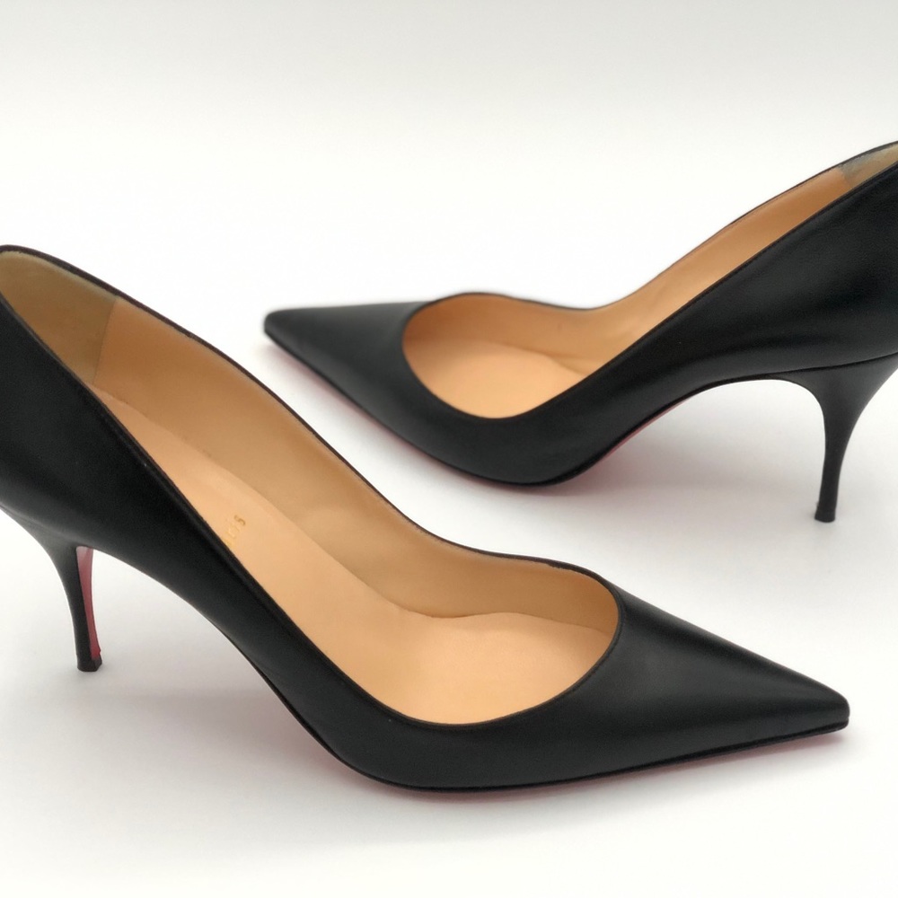 NEW Louboutin Clare 80mm Black Nappa Heel Size 42